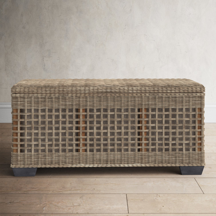 Small wicker on sale storage bench